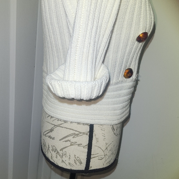 Gucci Cream Chunky Rib Knit Overlap Detail Cardigan S - Picture 4 of 12
